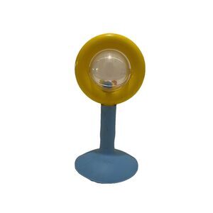 Vintage Playskool Teddy Bear Teether Rattle Suction Cup Yellow Blue Baby Toy 5"